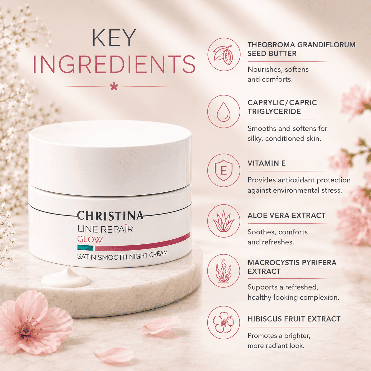Satin Smooth Night Cream Line Repair GLOW