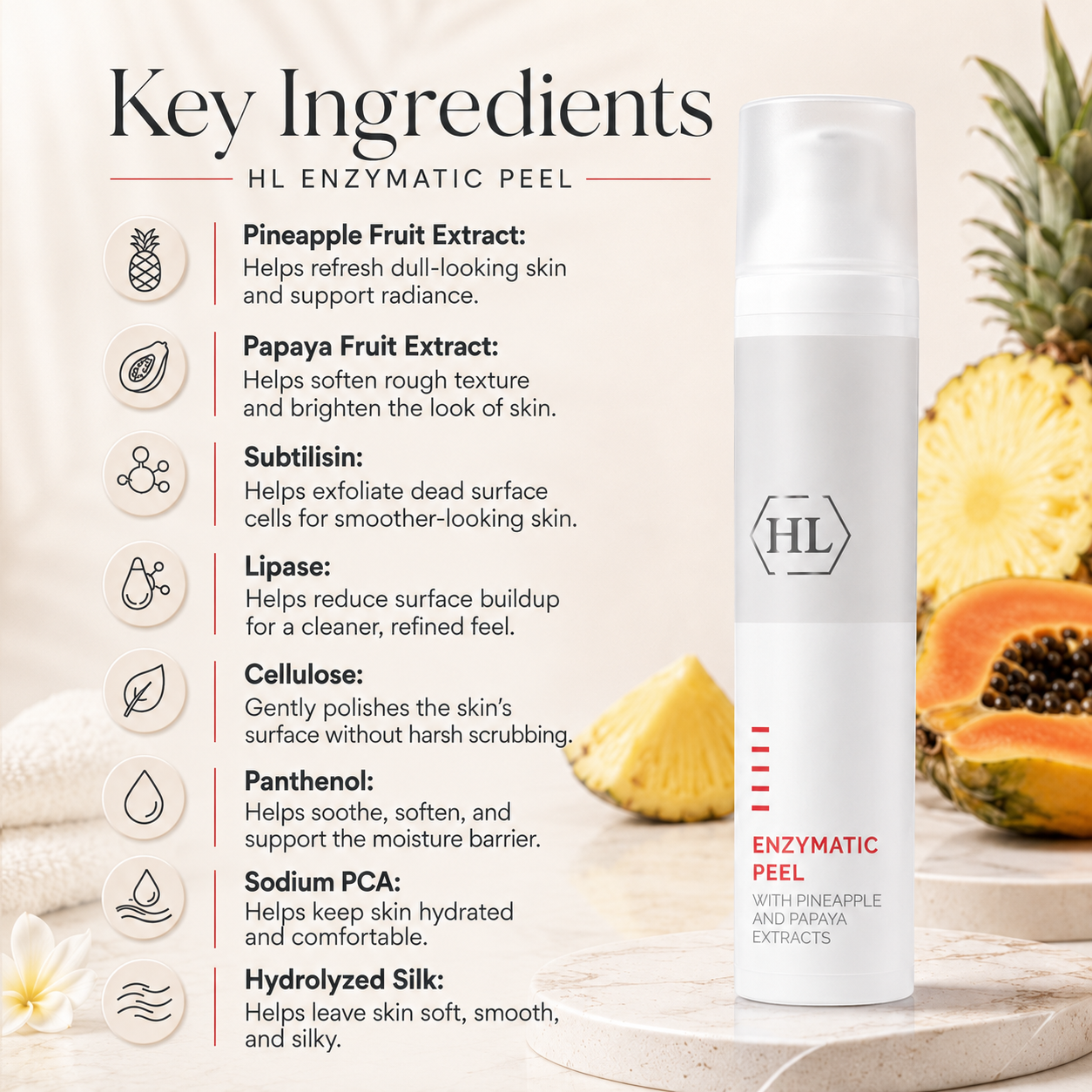 Enzymatic Peel with Pineapple and Papaya Extracts